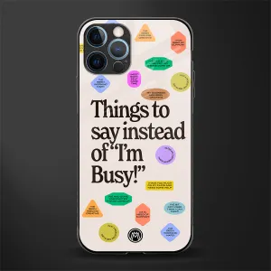 iPhone 14 Pro Max Glass Case with 10 Things To Say Design - Optimal Title