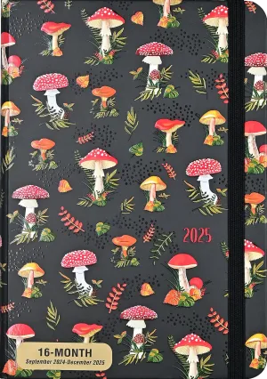 2025 Compact Diary - 16-Month Mushrooms