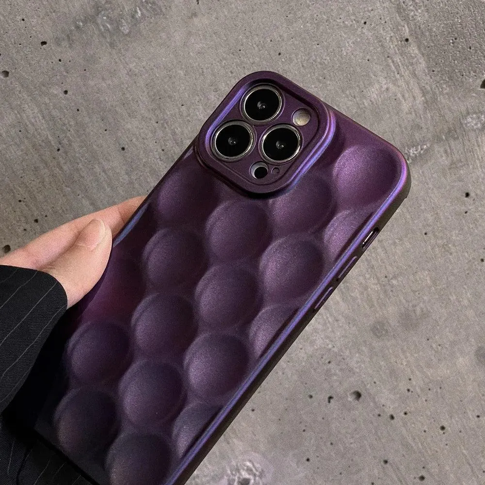 3D Purple Honeycomb Pattern - Cute Phone Cases for iPhone 15, 14, 13, 12, 11, Pro, Max, Mini, X, XS, XR