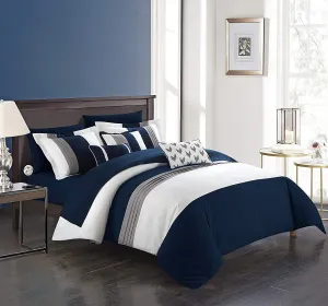 8pc Bedding Set with Duvet covers & 4 pillow cases-Navy