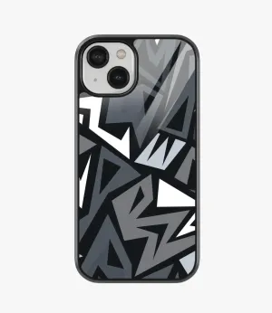 Abstract Black/Grey Geometric Pattern Glass Case