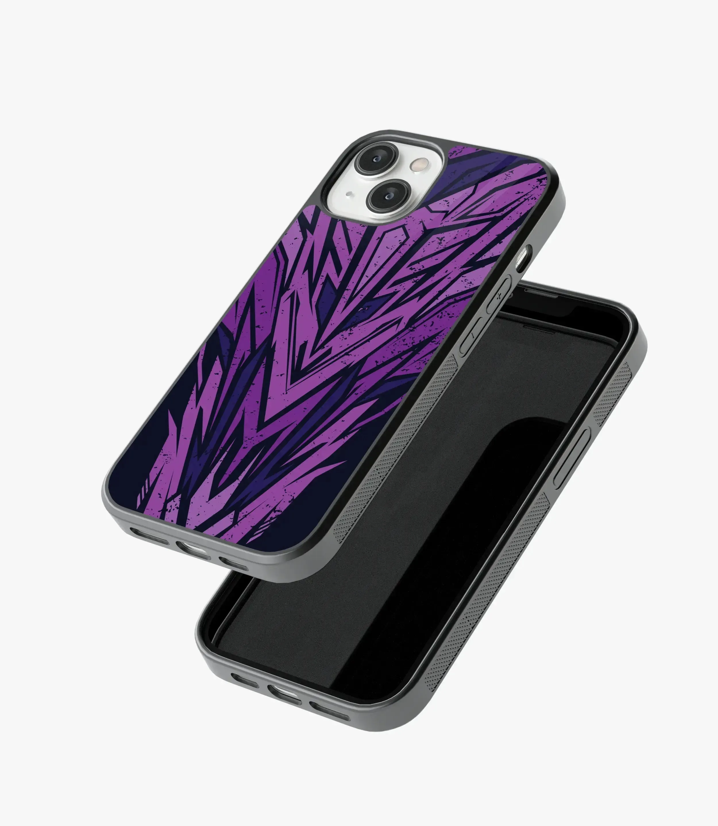 Abstract Purple Geometric Pattern Glass Case