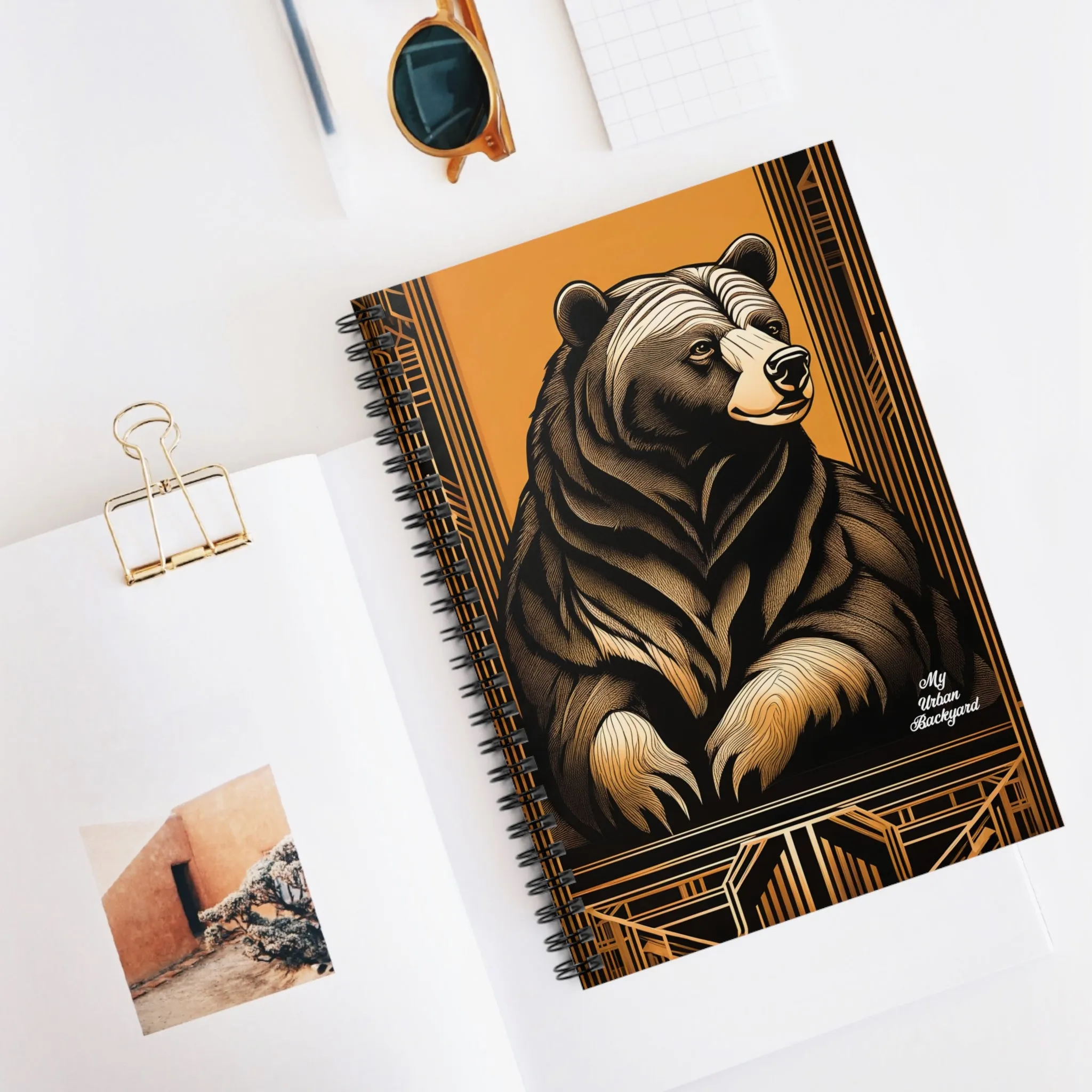 Art Deco Bear, Spiral Notebook Journal - Write in Style