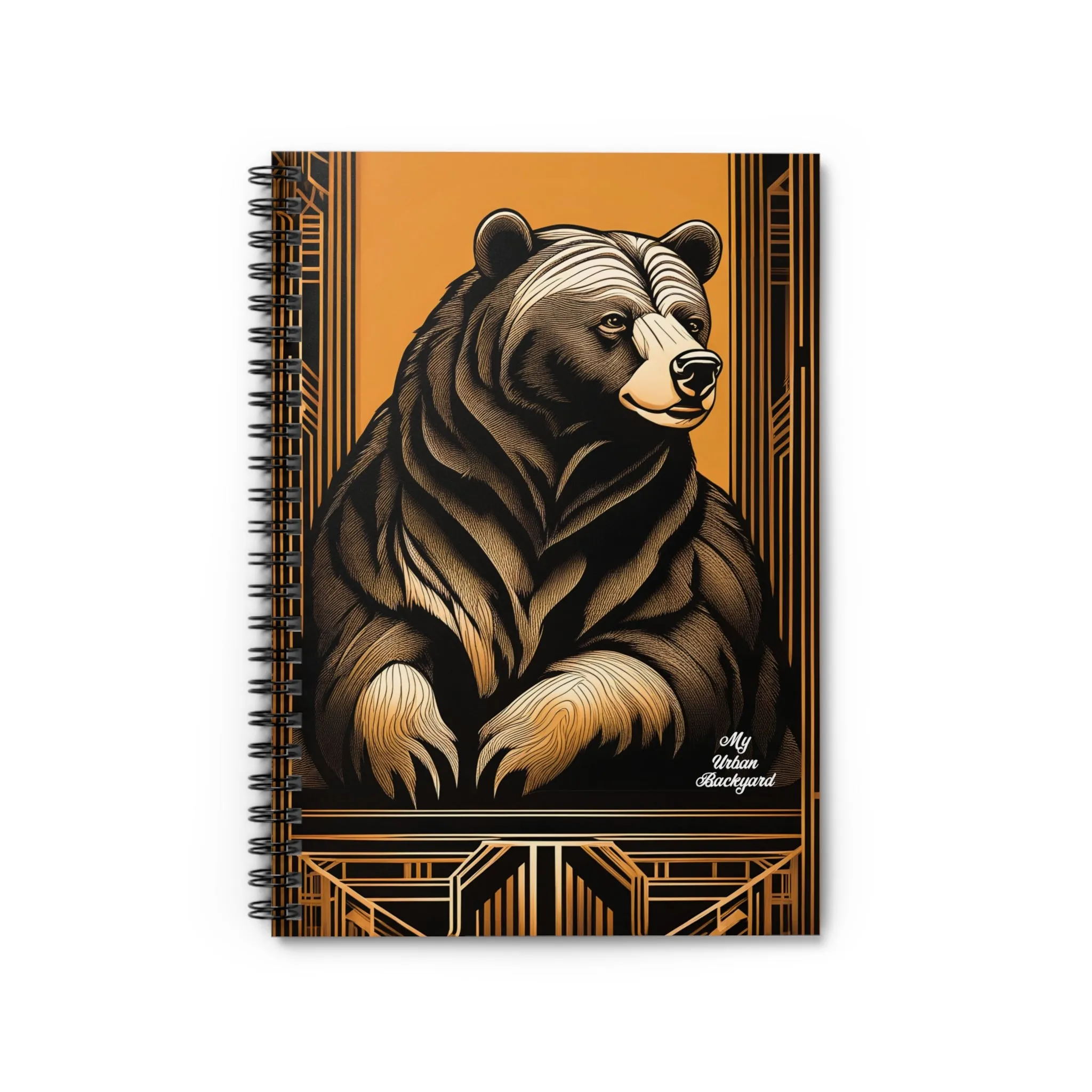 Art Deco Bear, Spiral Notebook Journal - Write in Style