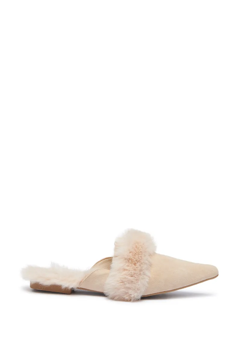 AZALEA WANG COLTRANE FUZZY BEIGE FLAT