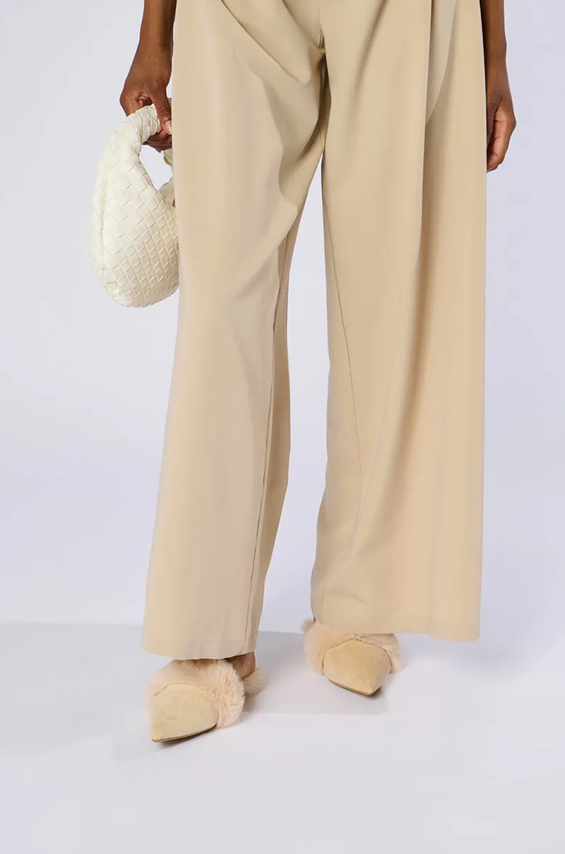 AZALEA WANG COLTRANE FUZZY BEIGE FLAT