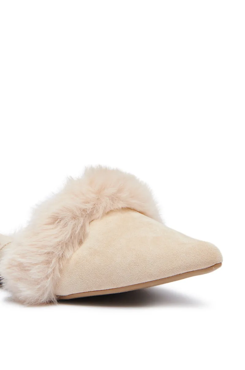 AZALEA WANG COLTRANE FUZZY BEIGE FLAT