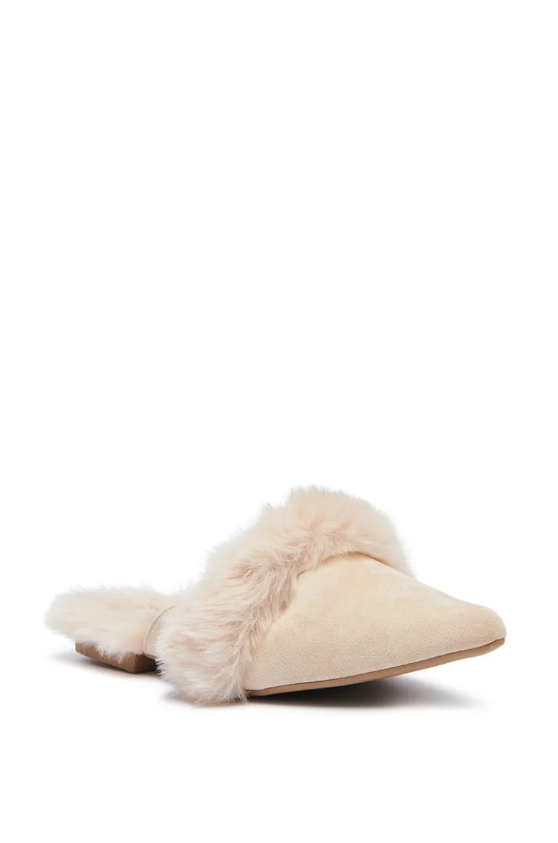 AZALEA WANG COLTRANE FUZZY BEIGE FLAT