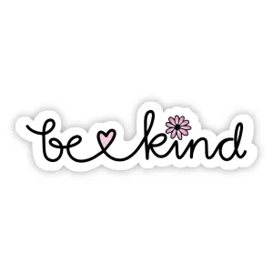 Be Kind Cursive Floral Sticker