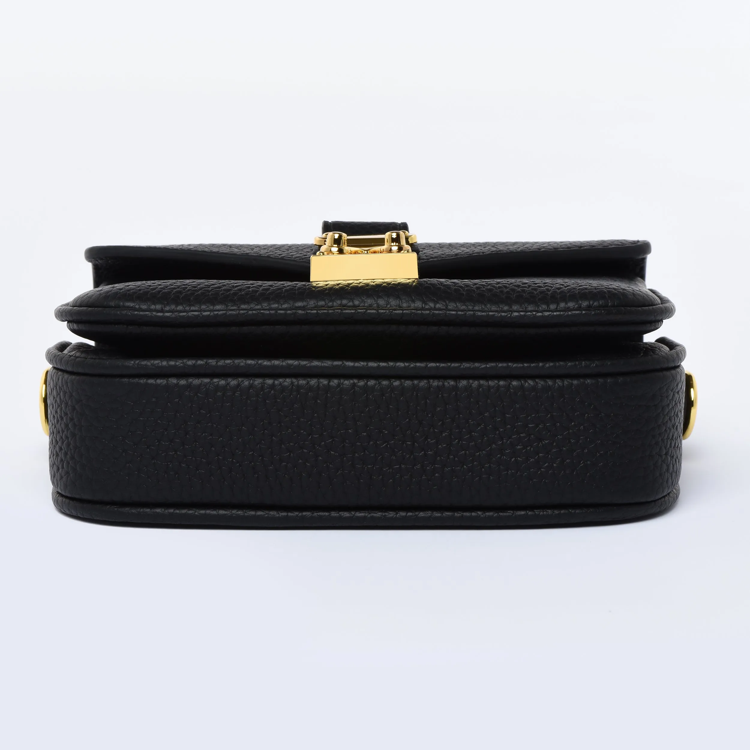 Black Togo " MICRO Paris15" Mini Crossbody bag