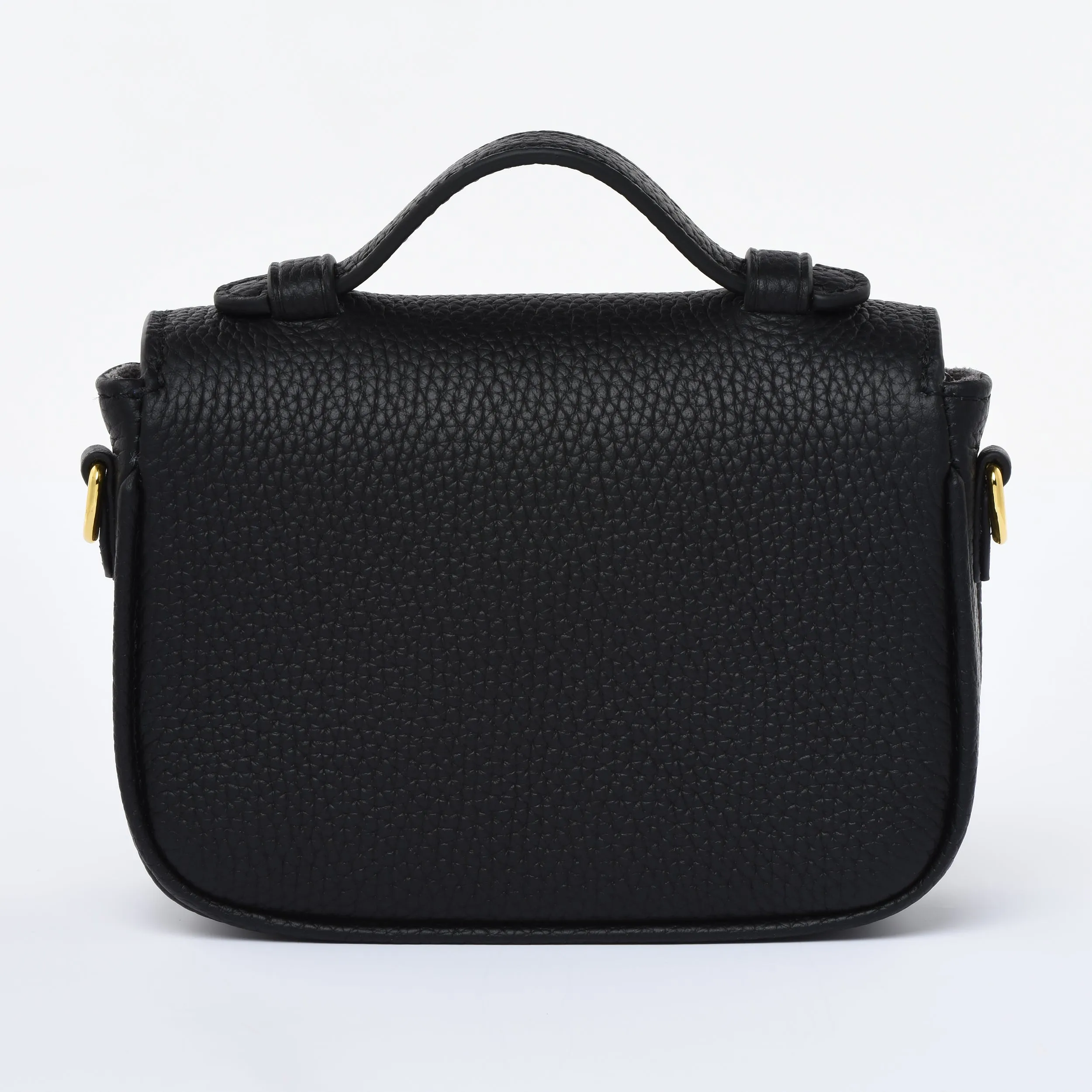 Black Togo " MICRO Paris15" Mini Crossbody bag