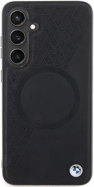 BMW Signature Leather Half Textured and Circle with MagSafe Hard Case for Samsung Galaxy S24 6.2" Black - BMHMS24S23RTPK