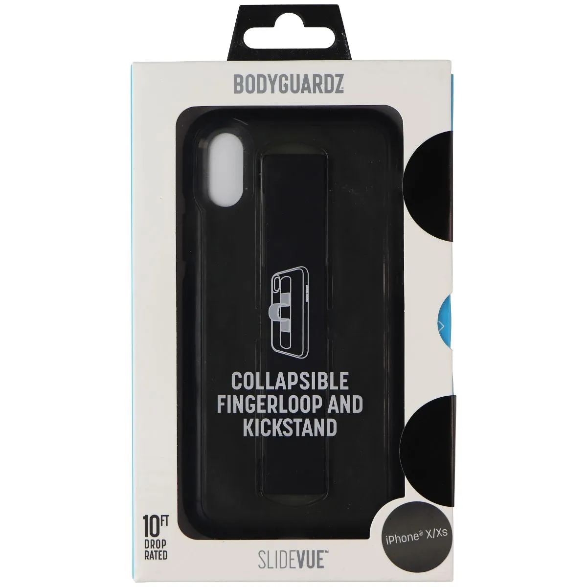 BodyGuardz SlideVue Fingerloop Case for Apple iPhone Xs and X - Black