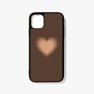 Brown Aura Heart Glass Case