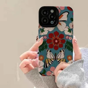 Butterfly Flowers Cute Phone Case Cover for iPhone 14 13 12 11 Pro Max, 14 Plus, X XS Max, XR, 12, 13 Mini, 7 8 Plus