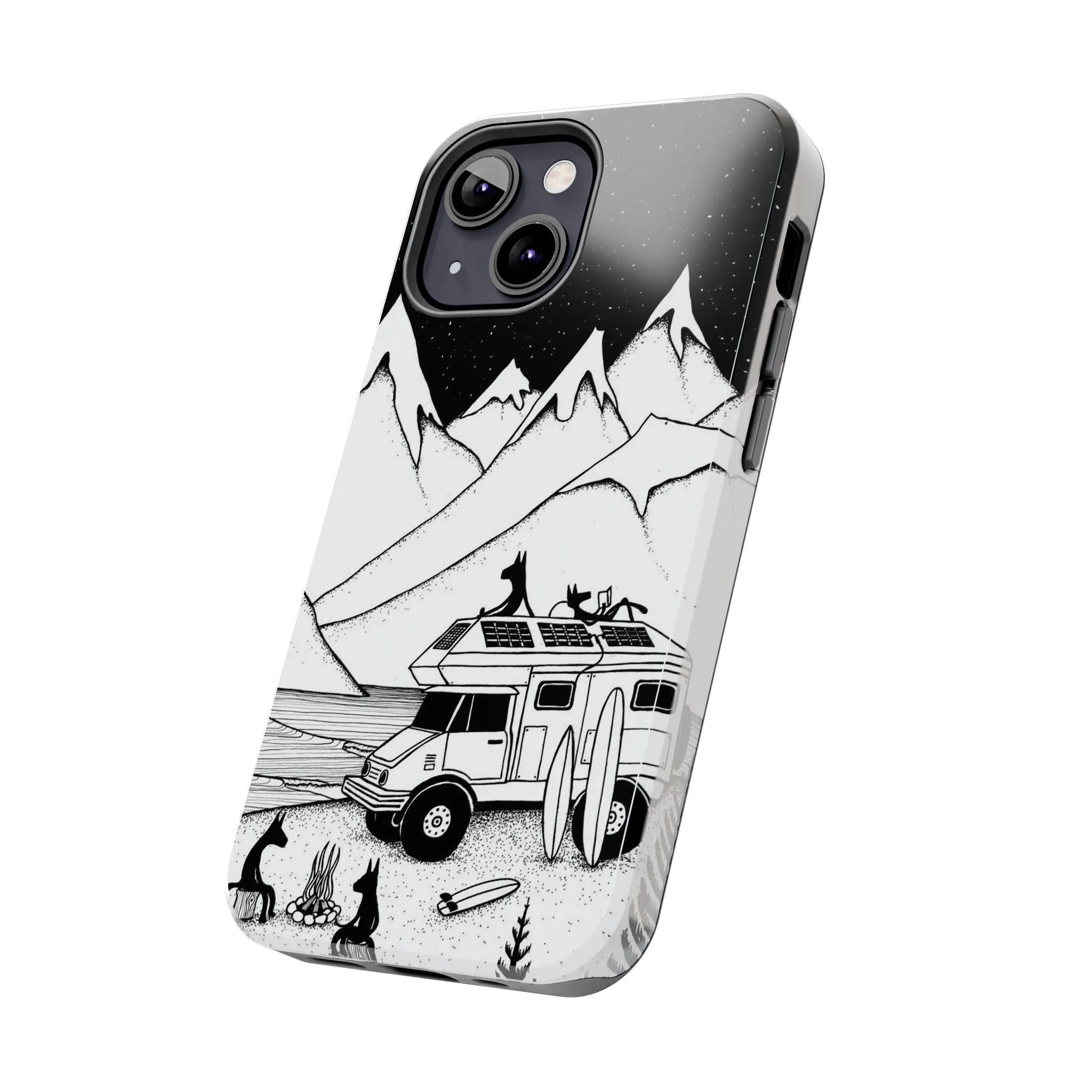 Camping With Dogs Tough Phone Case