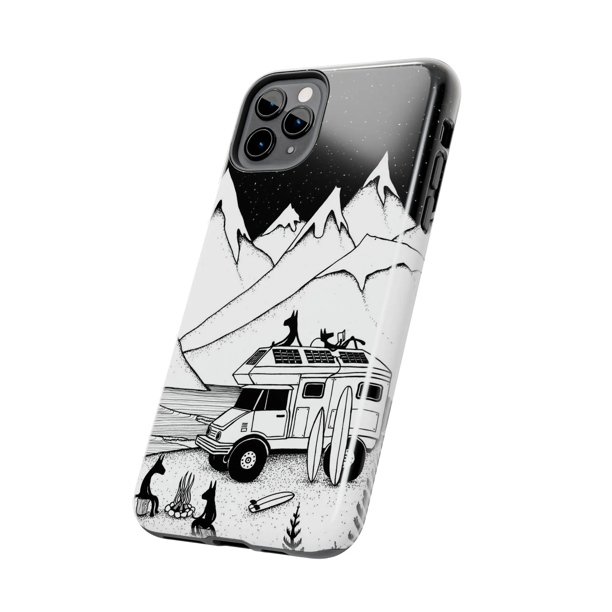 Camping With Dogs Tough Phone Case