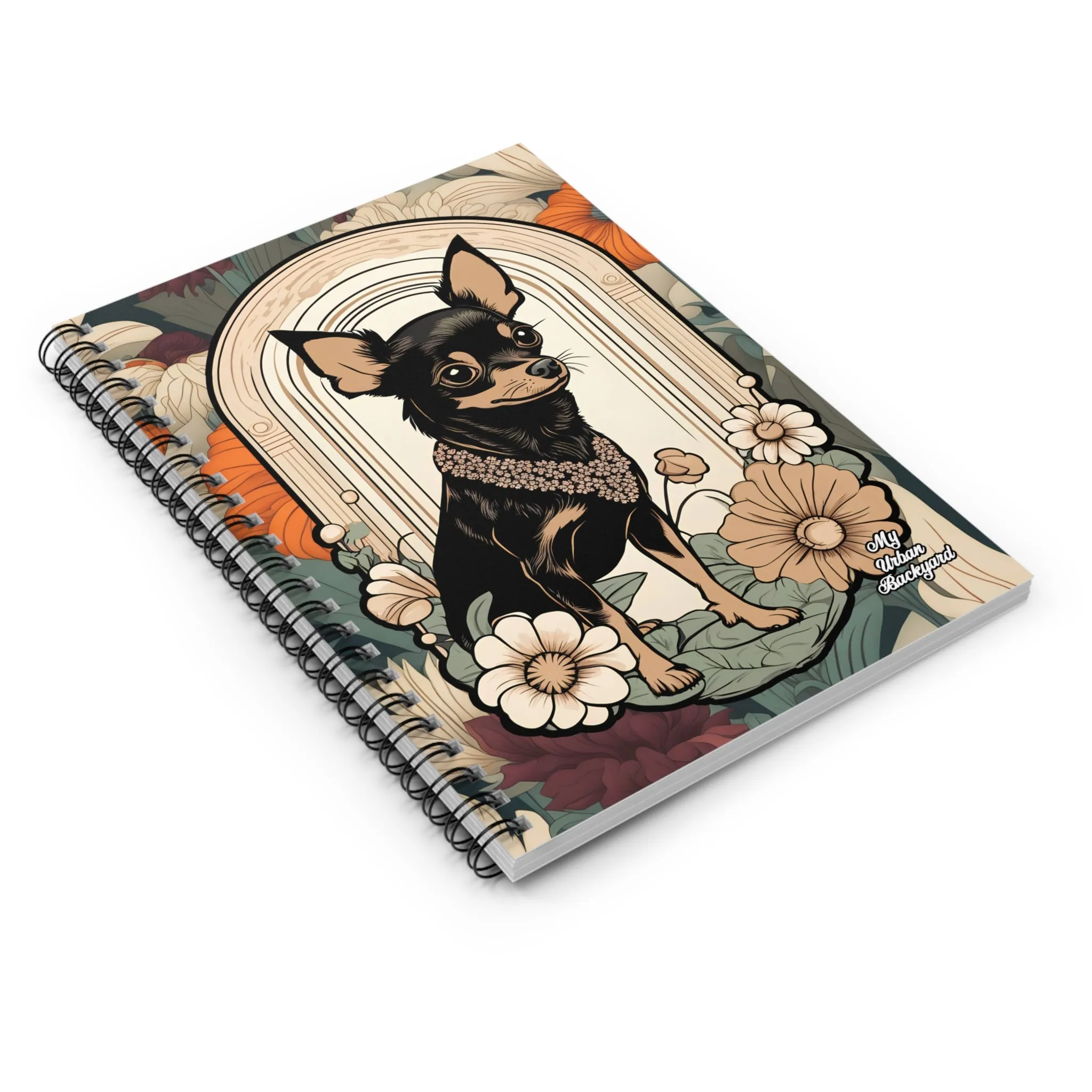 Chihuahua with Flowers, Spiral Notebook Journal - Write in Style