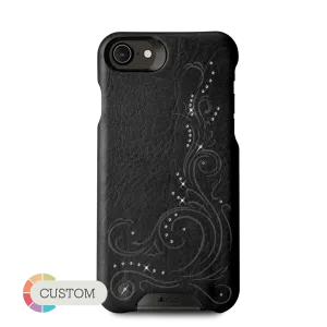 Customizable Grip Crystal - iPhone SE leather case with Swarovski crystals