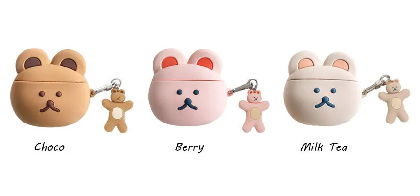 Cute Bear Characters Airpods Cases Accessory Silicone Keyring Protect Apple Charger Accessories