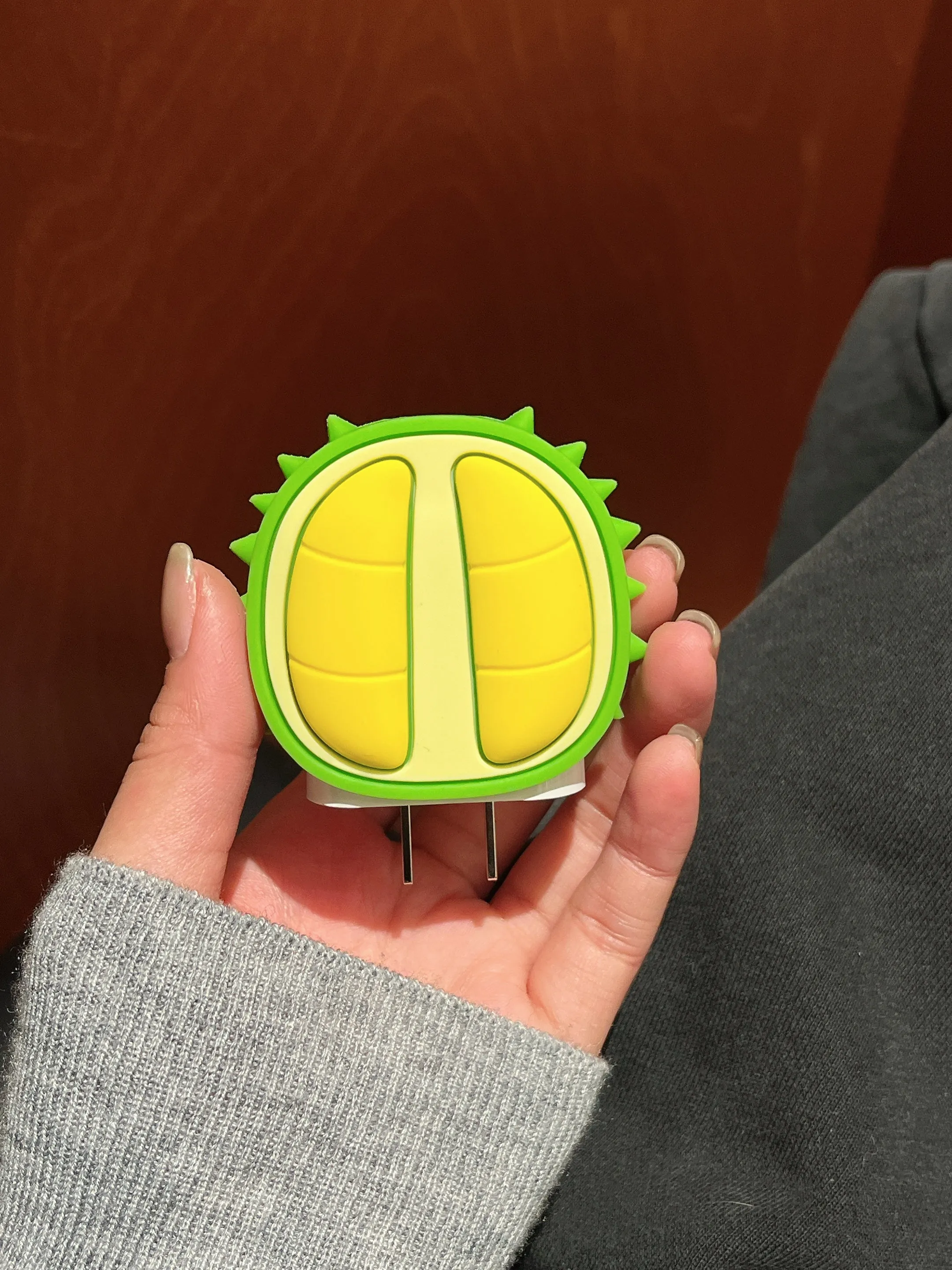 Cute Silicon Jackfruit Designer Charger Case for iPhone Chargers ( Compatible for Indian Chargers )