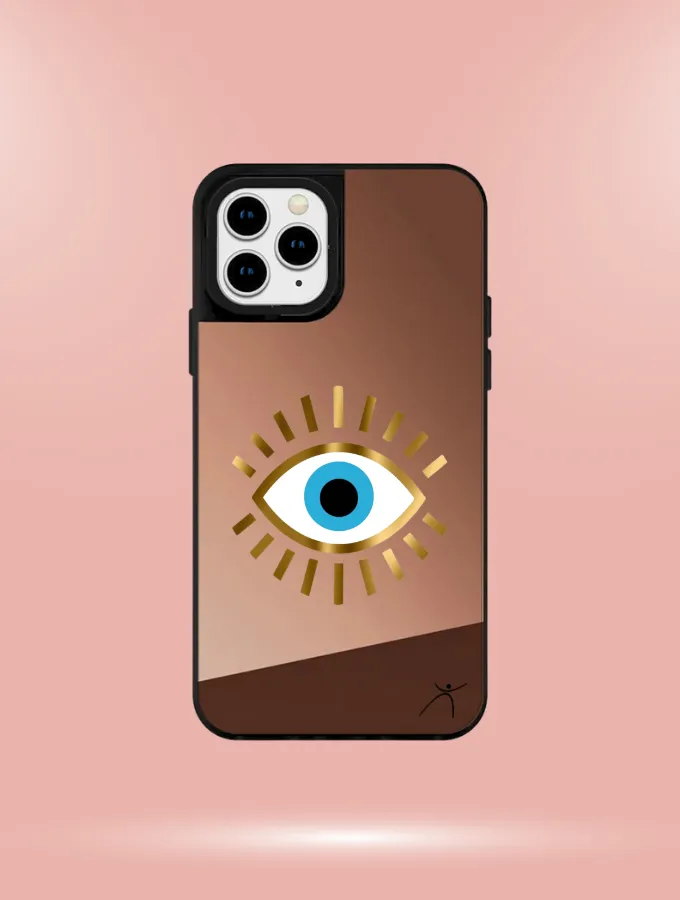 EVIL EYE - IPHONE REFLECTIVE COVER - ROSE GOLD