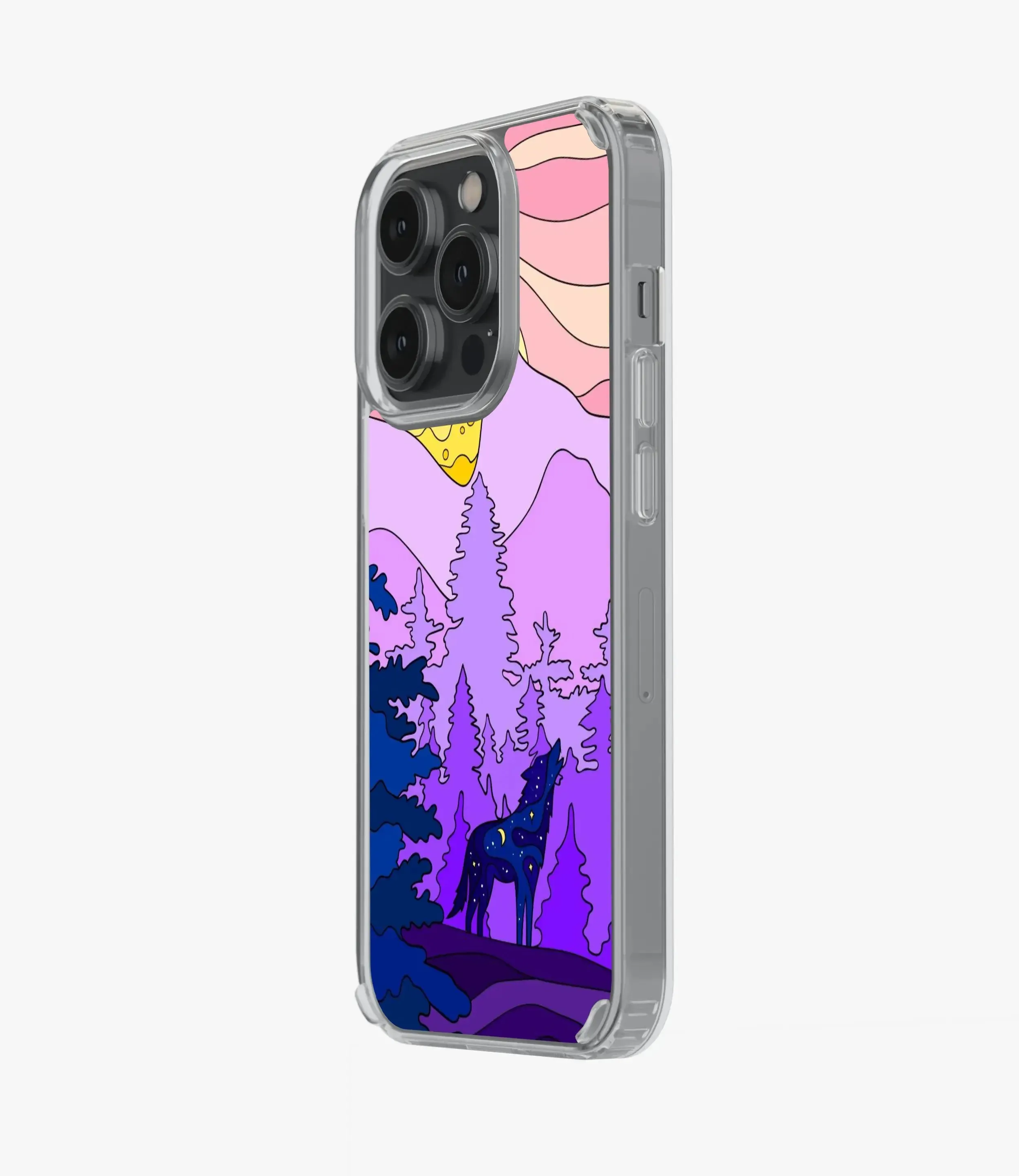 Glittering Wolf In Jungle Silicone Case