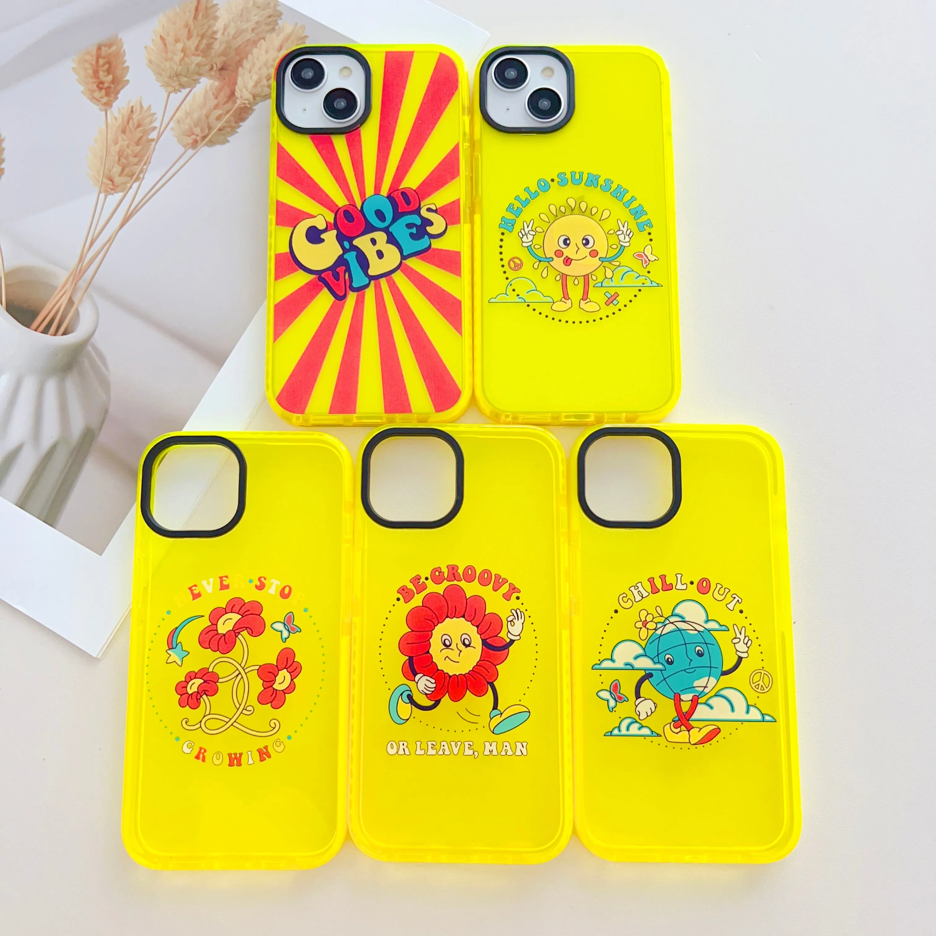 Good Vibes Neon Designer Impact Proof Case for iPhone