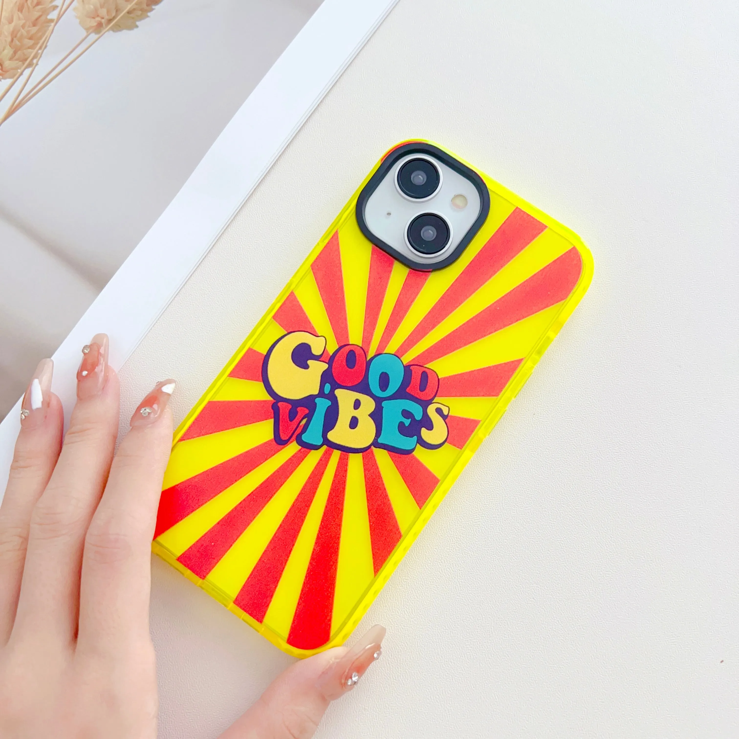 Good Vibes Neon Designer Impact Proof Case for iPhone