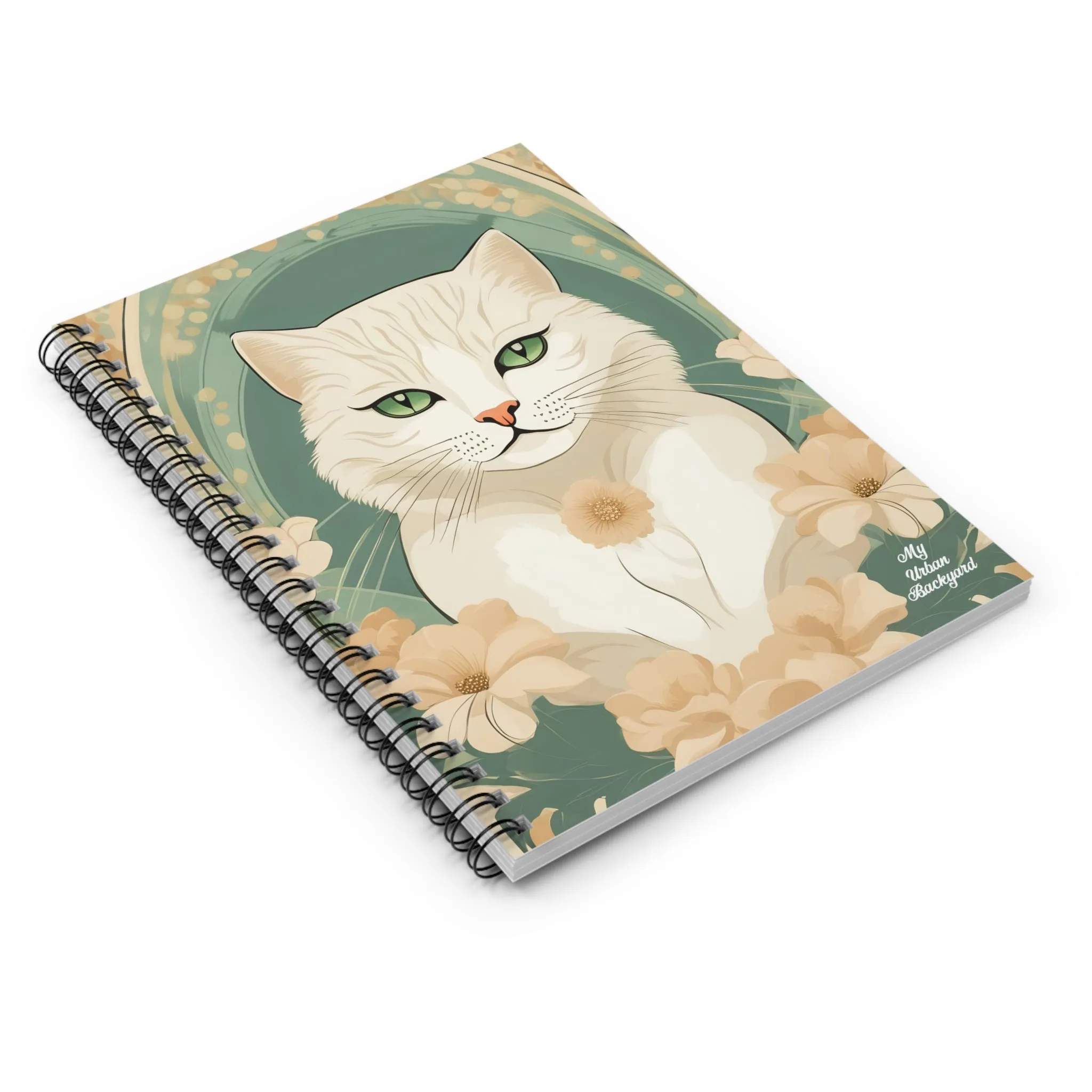 Green-Eyed Cat, Spiral Notebook Journal - Write in Style