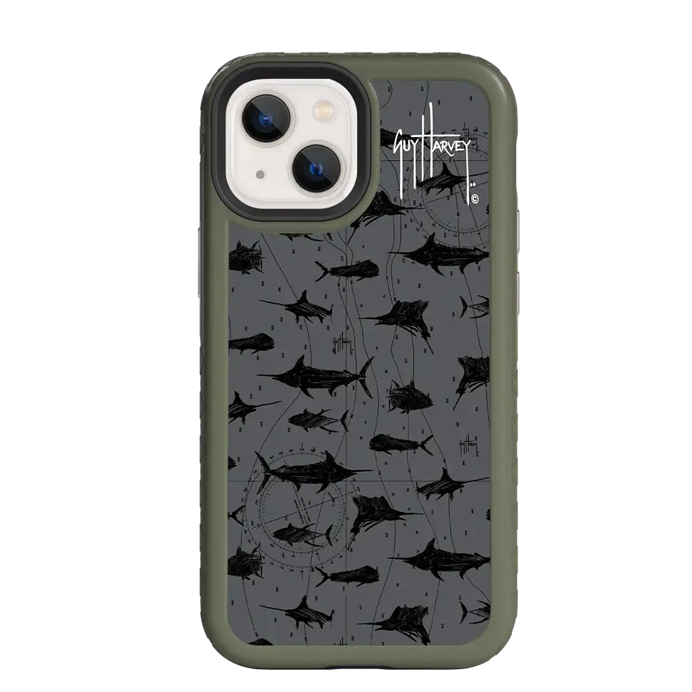 Guy Harvey Fortitude Series for Apple iPhone 13 Mini - Black Scribbler