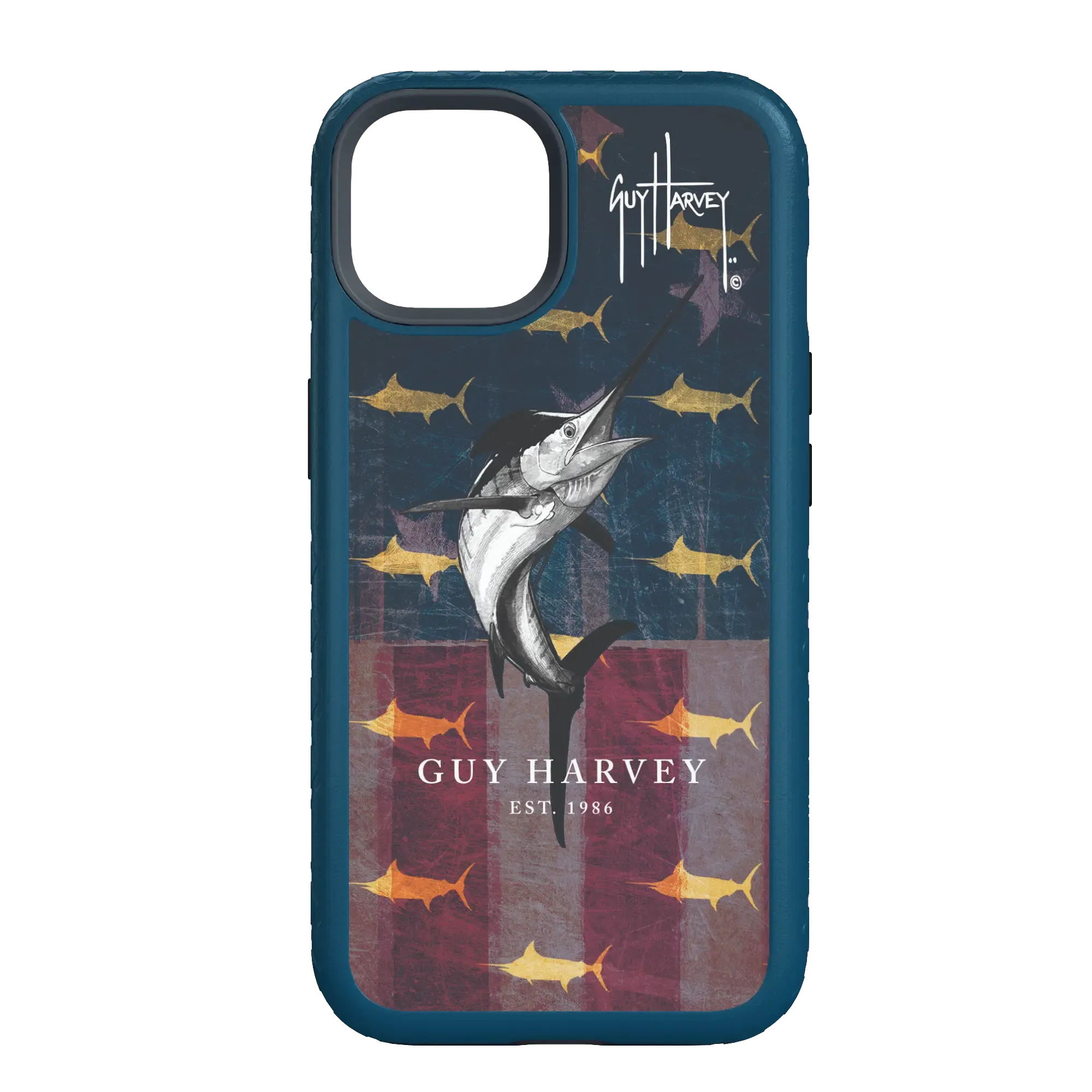 Guy Harvey Fortitude Series for Apple iPhone 14 Pro - Black Scribbler