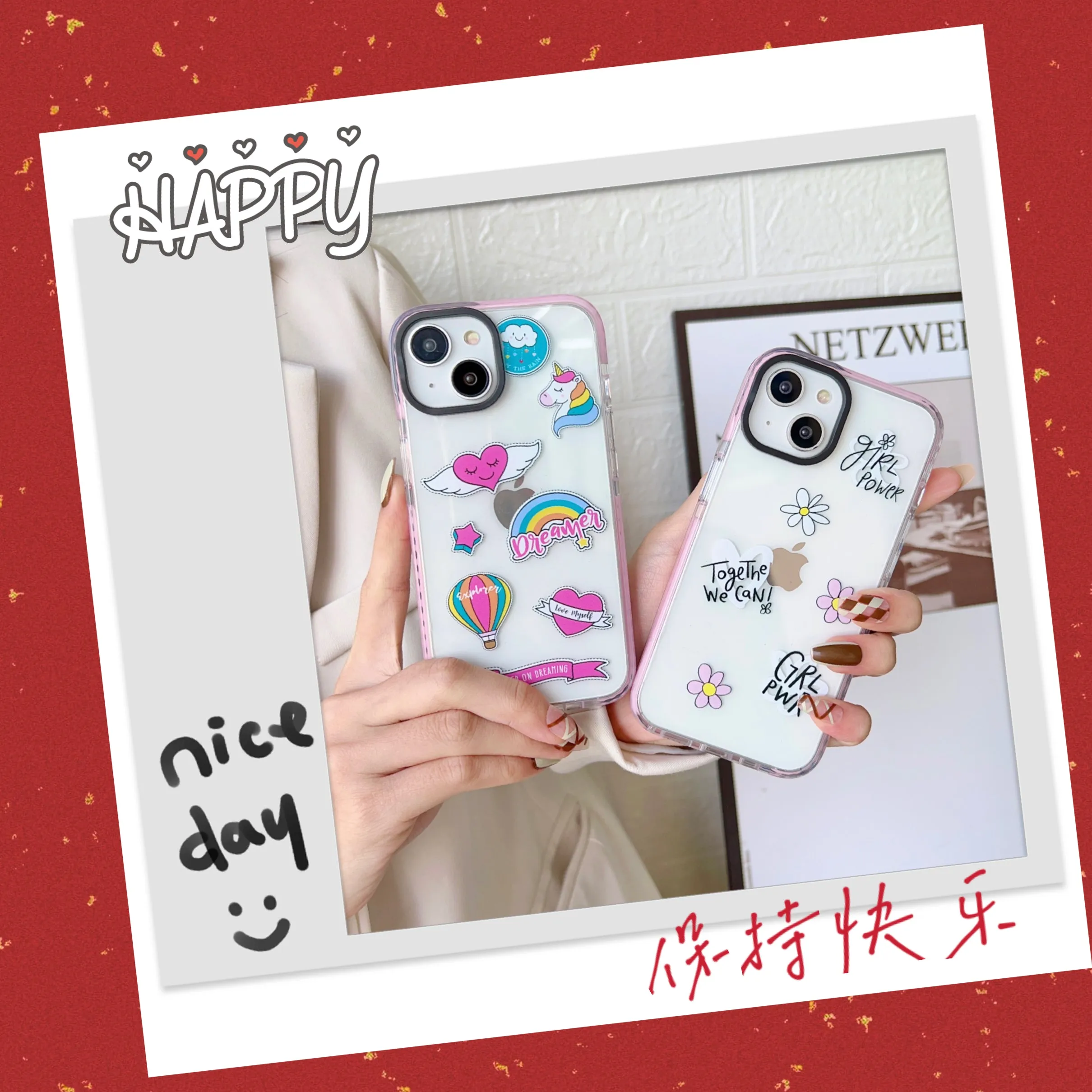 Impact Proof Silicon Case For iPhone ( Cute Stickers )