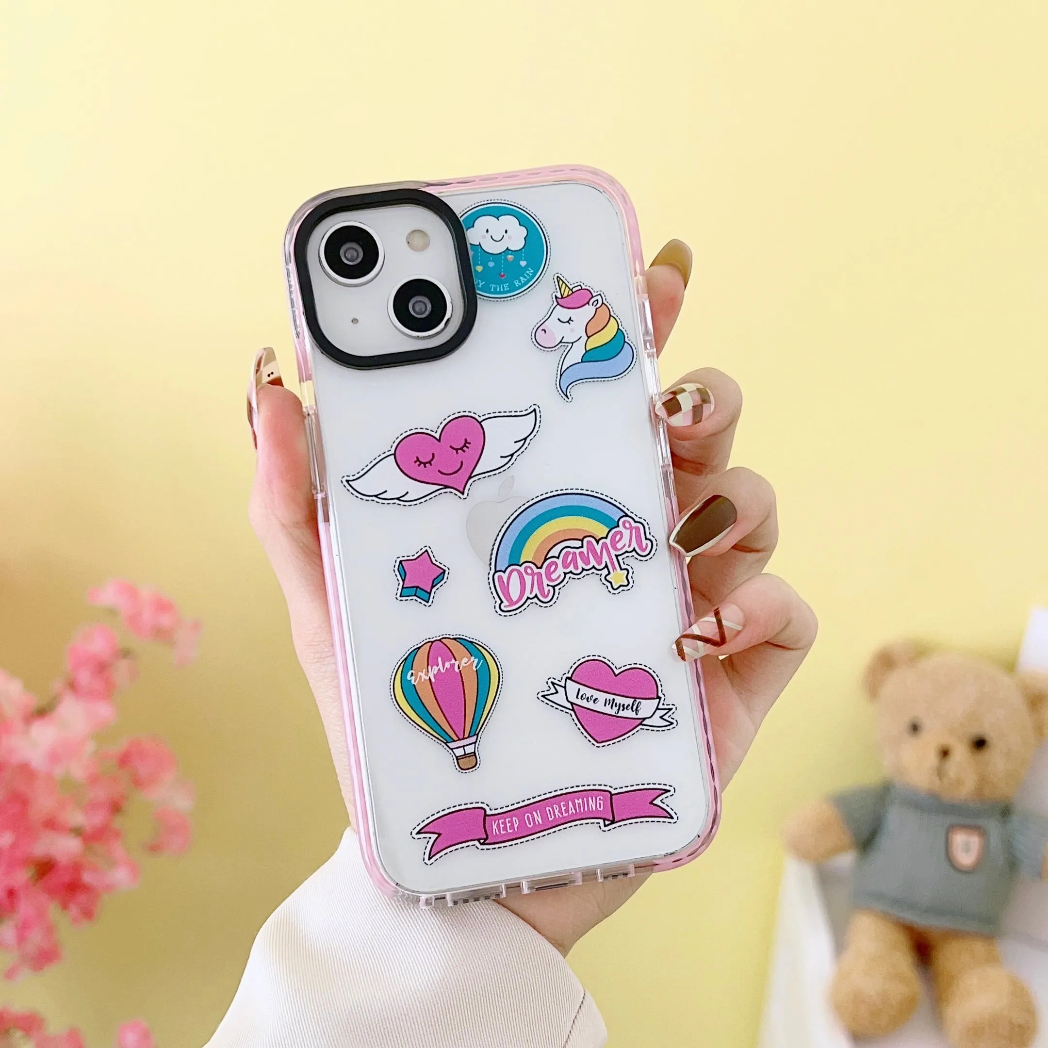 Impact Proof Silicon Case For iPhone ( Cute Stickers )