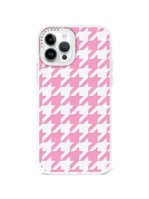 iPhone 12 Pro Pink Houndstooth Phone Case Magsafe Compatible