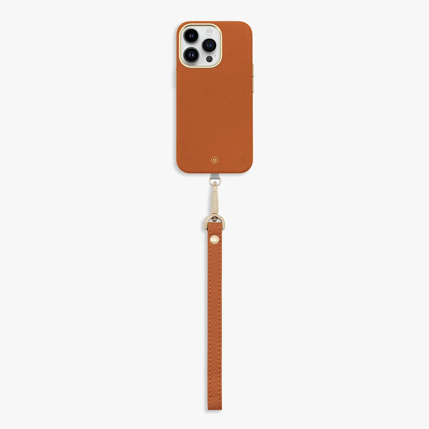 iPhone 16 Pro Leather MagSafe Case with Wrist Leather Strap