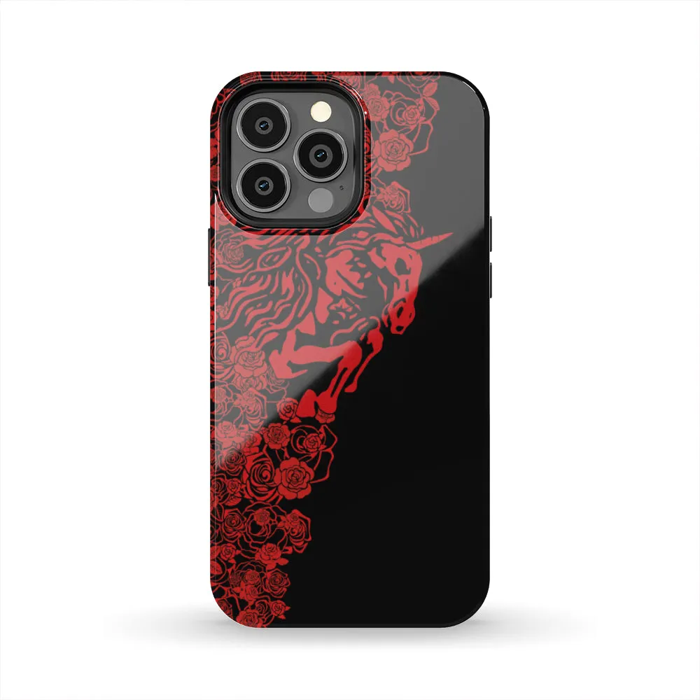 Lee's Excellent Tough Phone Case with Unicorn - Red Roses