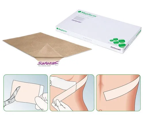 Mepiform Soft Silicone Flexible Scar Dressings 9 x 18 cm x 5 Sheets