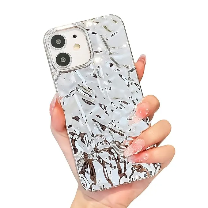 Paper Crush Designer Silicon Case for iPhone ( Silver )