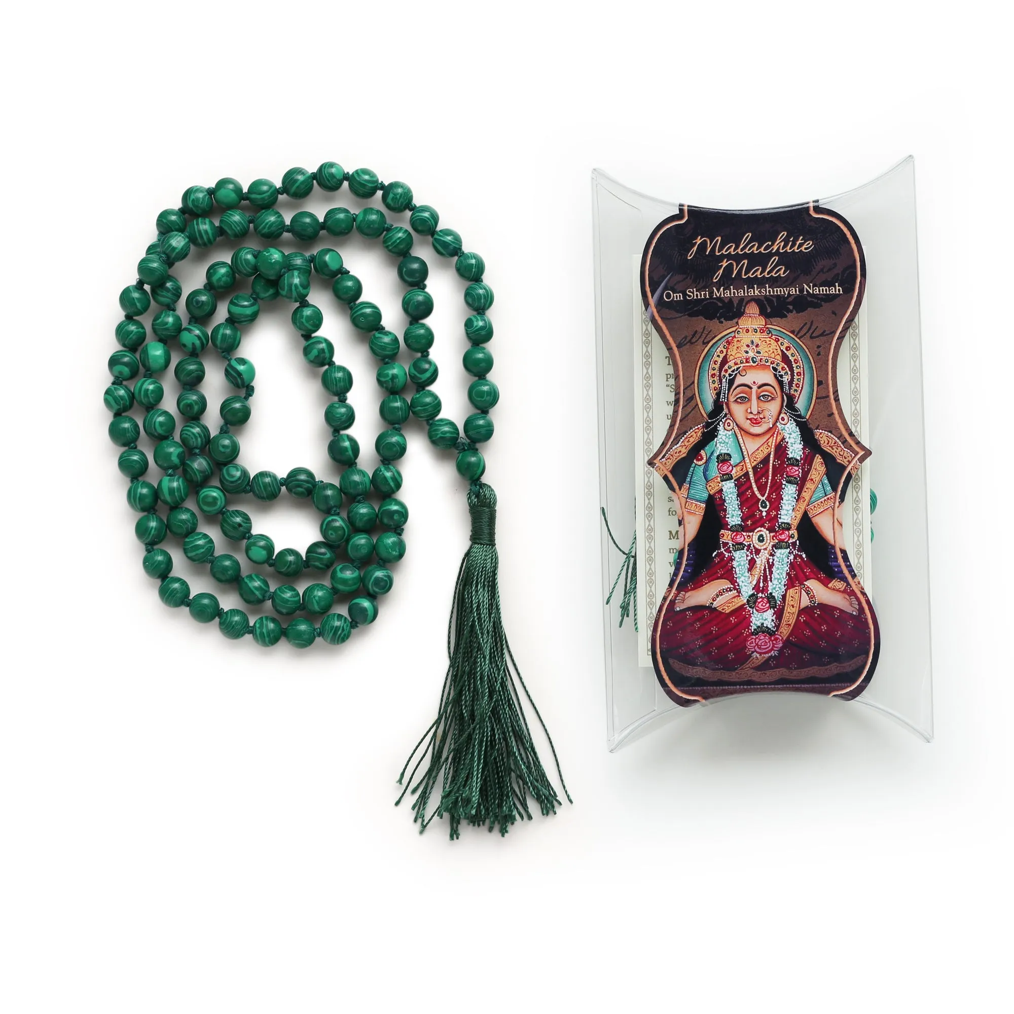 Prayer Mala Beads - Man-made Malachite - 108 Prayer Beads