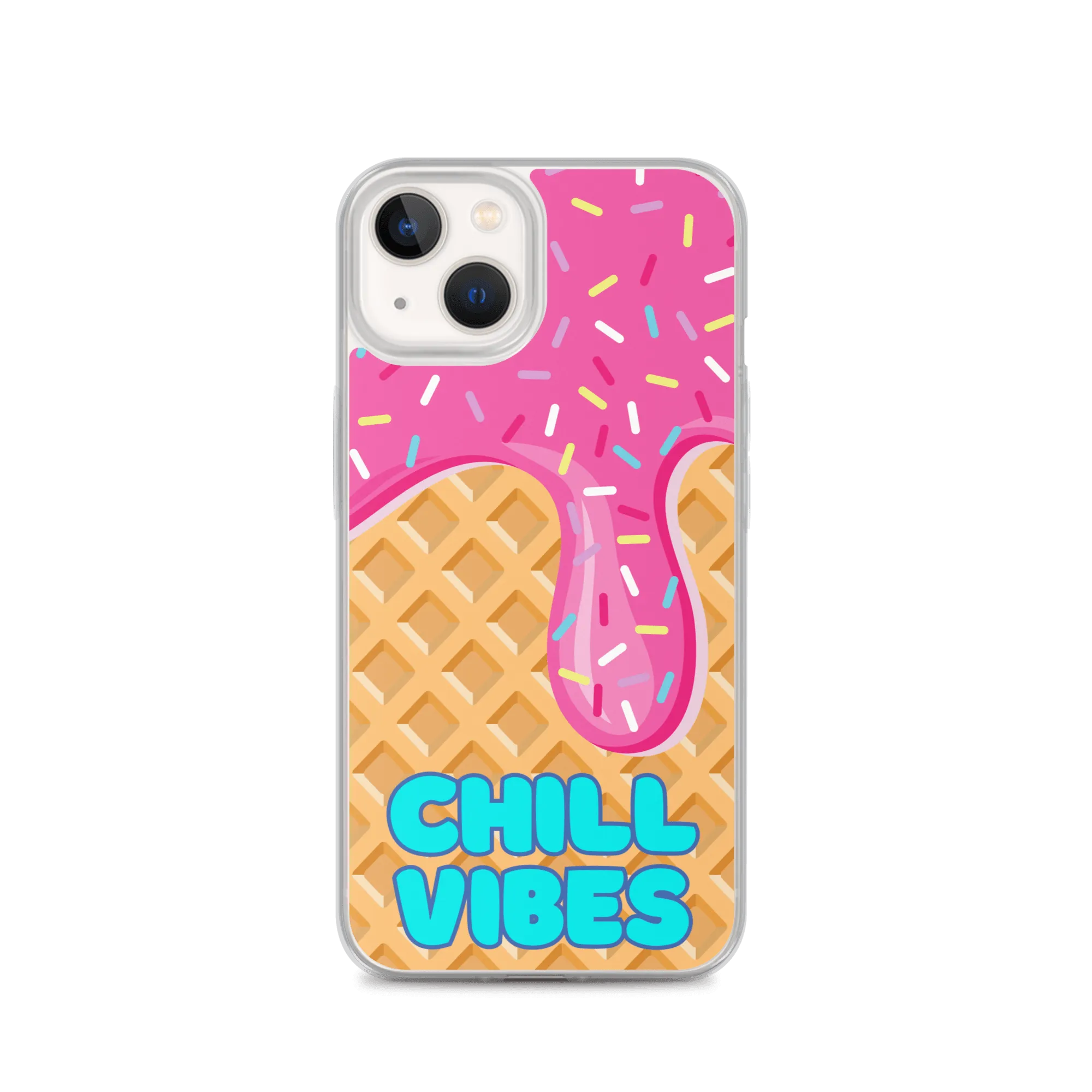 "Chill Vibes" Waffle Cone Phone Case (iPhone 7/7 Plus/8/8 Plus/X/XS/XS Max/XR/11/11 Pro/11 Pro Max/SE/12 mini/12/12 Pro/12 Pro Max/13 mini/13/13 Pro/13 Pro Max/14/14 Plus/14 Pro/14 Pro Max)