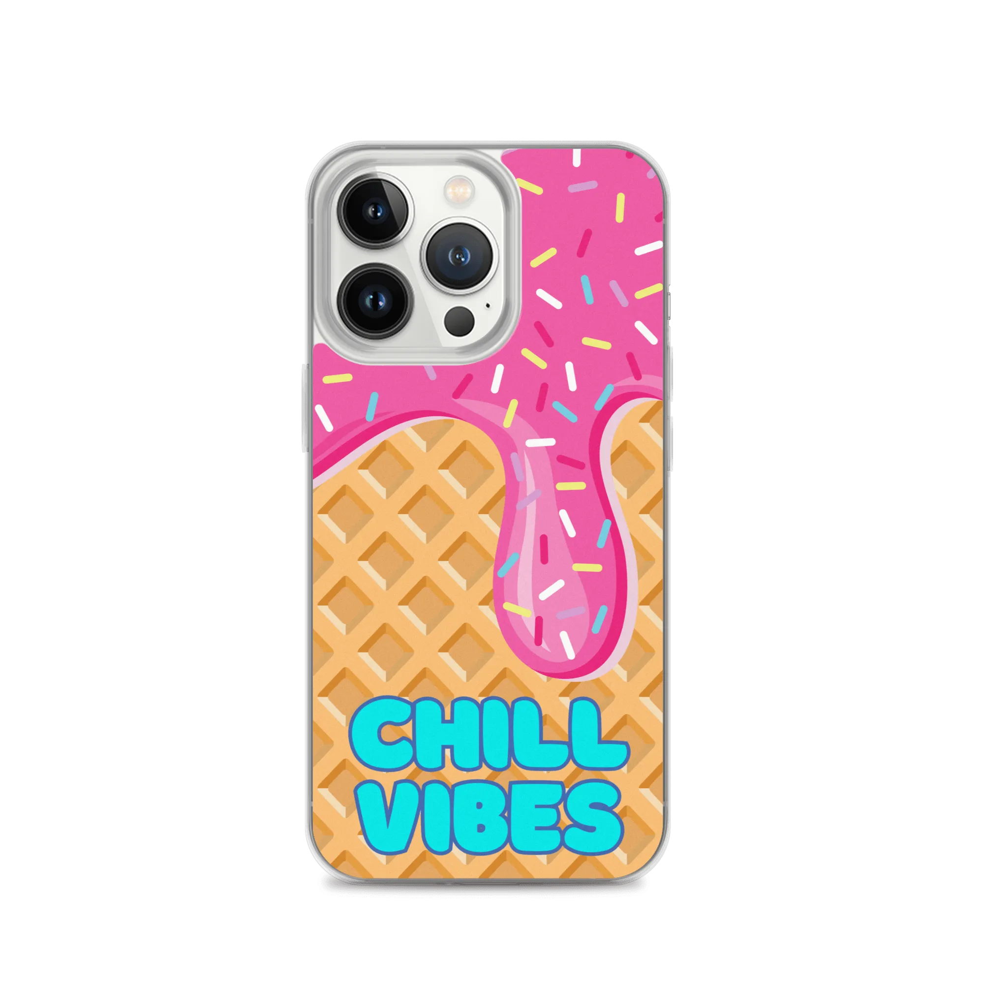 "Chill Vibes" Waffle Cone Phone Case (iPhone 7/7 Plus/8/8 Plus/X/XS/XS Max/XR/11/11 Pro/11 Pro Max/SE/12 mini/12/12 Pro/12 Pro Max/13 mini/13/13 Pro/13 Pro Max/14/14 Plus/14 Pro/14 Pro Max)