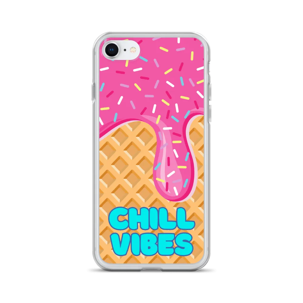 "Chill Vibes" Waffle Cone Phone Case (iPhone 7/7 Plus/8/8 Plus/X/XS/XS Max/XR/11/11 Pro/11 Pro Max/SE/12 mini/12/12 Pro/12 Pro Max/13 mini/13/13 Pro/13 Pro Max/14/14 Plus/14 Pro/14 Pro Max)