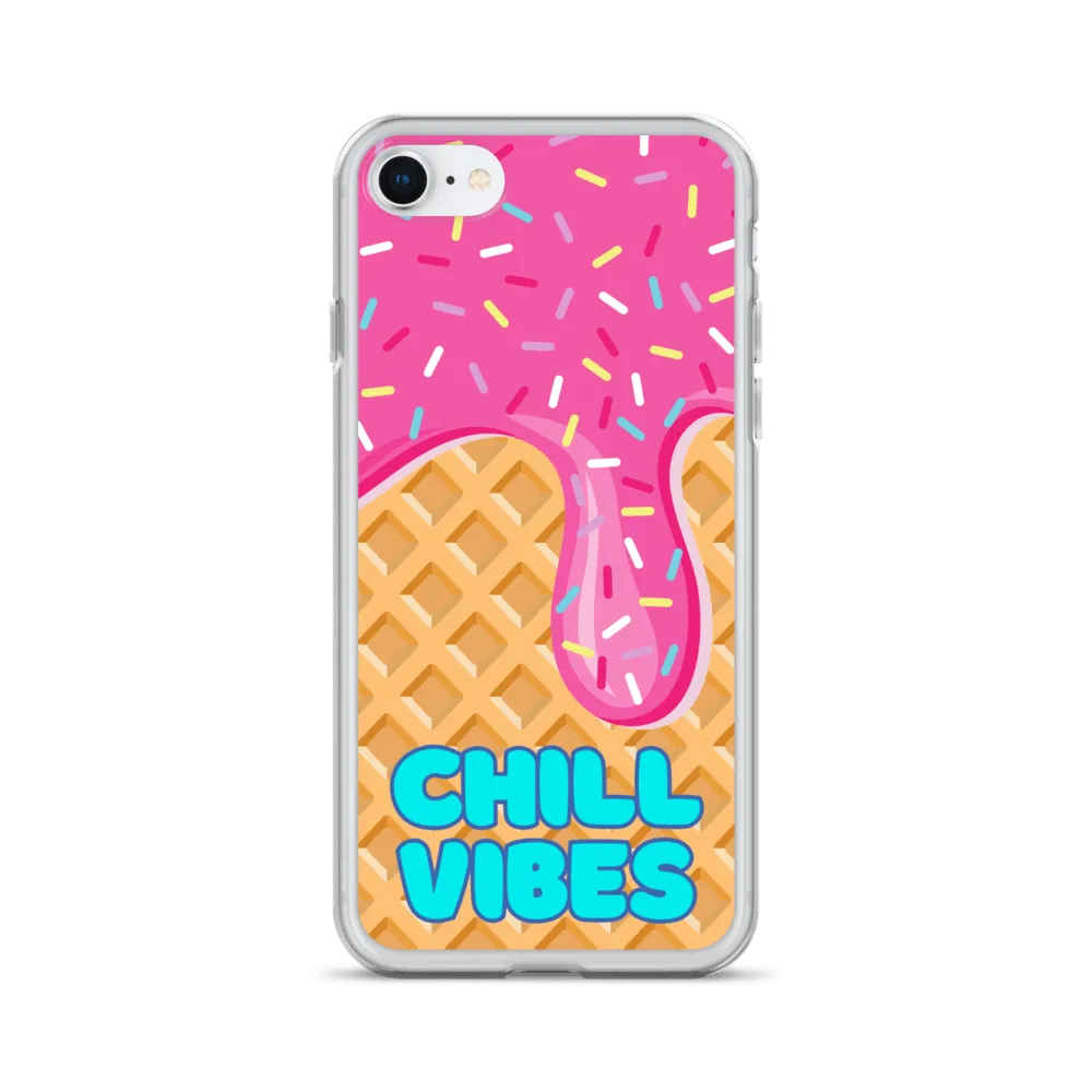 "Chill Vibes" Waffle Cone Phone Case (iPhone 7/7 Plus/8/8 Plus/X/XS/XS Max/XR/11/11 Pro/11 Pro Max/SE/12 mini/12/12 Pro/12 Pro Max/13 mini/13/13 Pro/13 Pro Max/14/14 Plus/14 Pro/14 Pro Max)