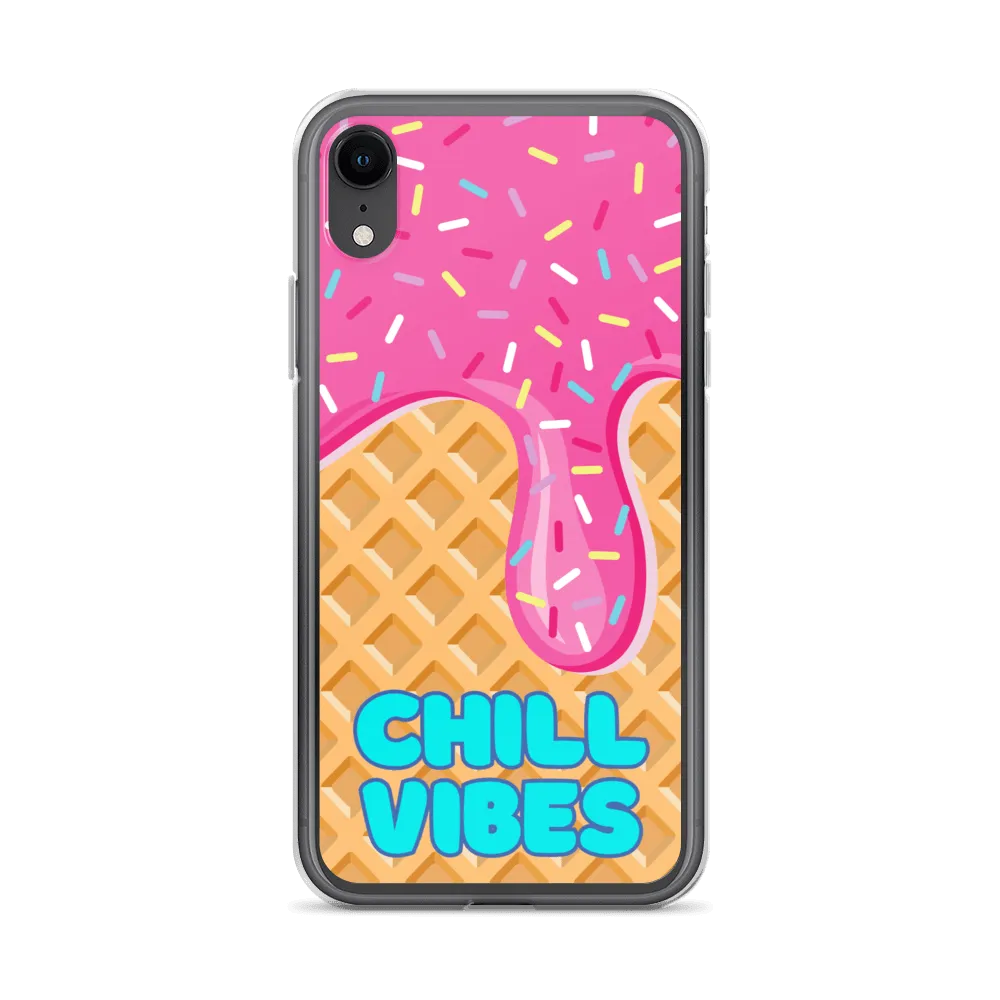 "Chill Vibes" Waffle Cone Phone Case (iPhone 7/7 Plus/8/8 Plus/X/XS/XS Max/XR/11/11 Pro/11 Pro Max/SE/12 mini/12/12 Pro/12 Pro Max/13 mini/13/13 Pro/13 Pro Max/14/14 Plus/14 Pro/14 Pro Max)