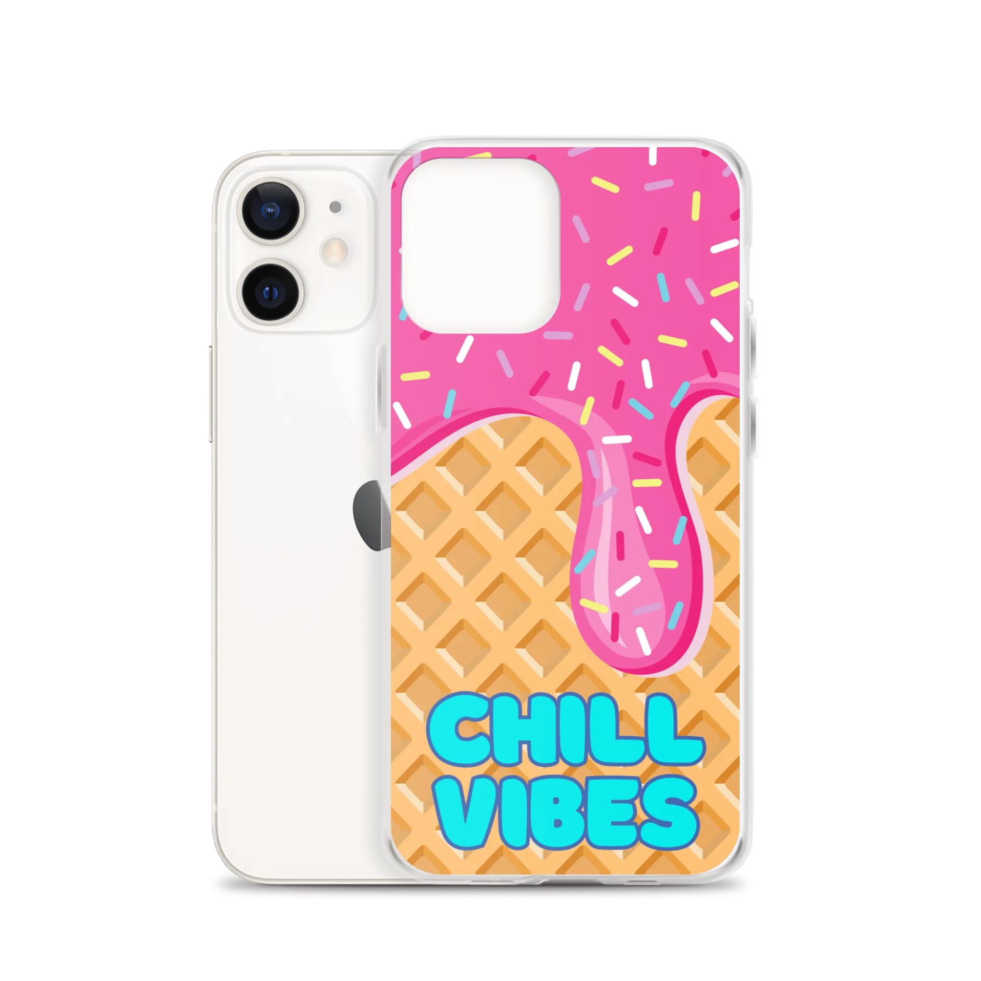 "Chill Vibes" Waffle Cone Phone Case (iPhone 7/7 Plus/8/8 Plus/X/XS/XS Max/XR/11/11 Pro/11 Pro Max/SE/12 mini/12/12 Pro/12 Pro Max/13 mini/13/13 Pro/13 Pro Max/14/14 Plus/14 Pro/14 Pro Max)