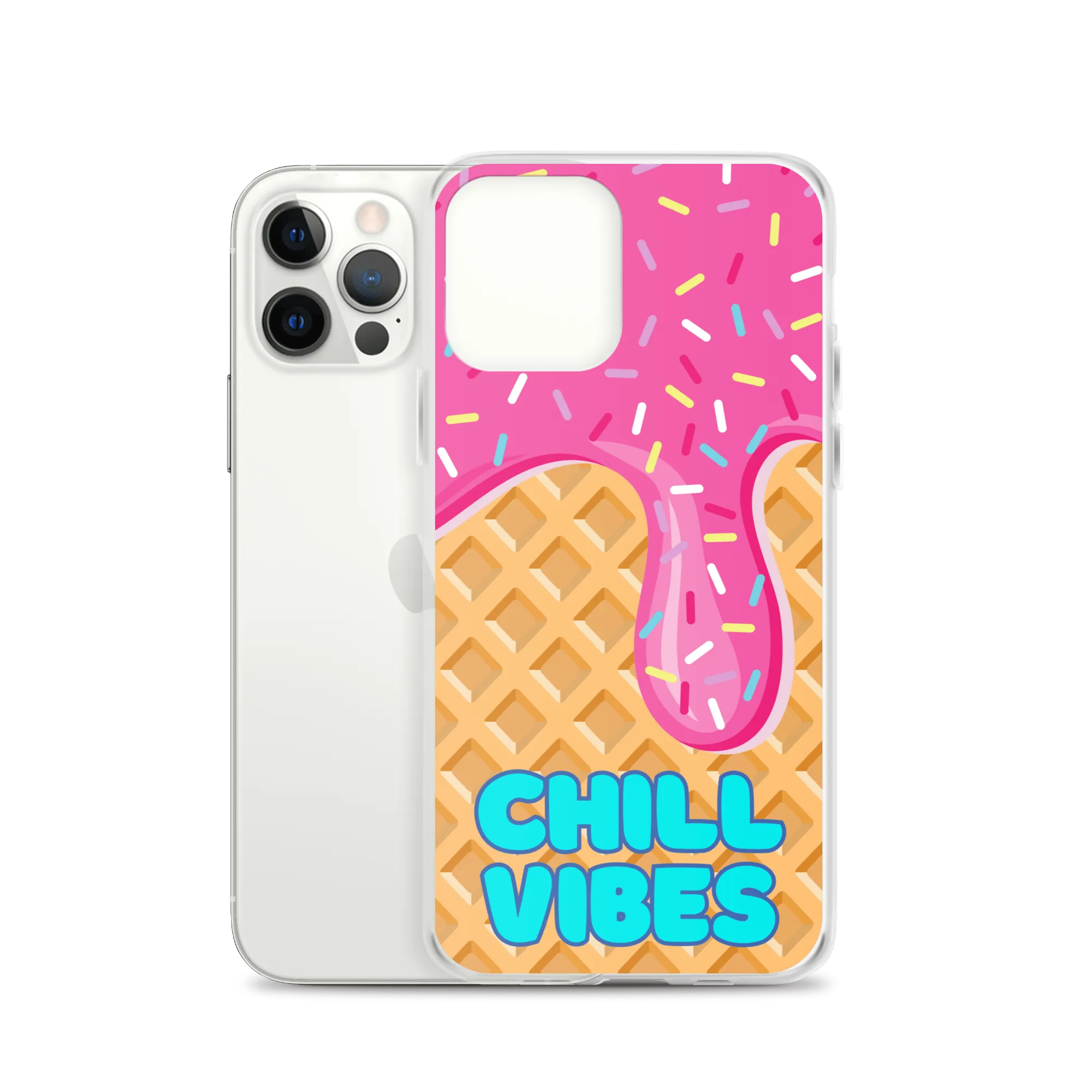 "Chill Vibes" Waffle Cone Phone Case (iPhone 7/7 Plus/8/8 Plus/X/XS/XS Max/XR/11/11 Pro/11 Pro Max/SE/12 mini/12/12 Pro/12 Pro Max/13 mini/13/13 Pro/13 Pro Max/14/14 Plus/14 Pro/14 Pro Max)