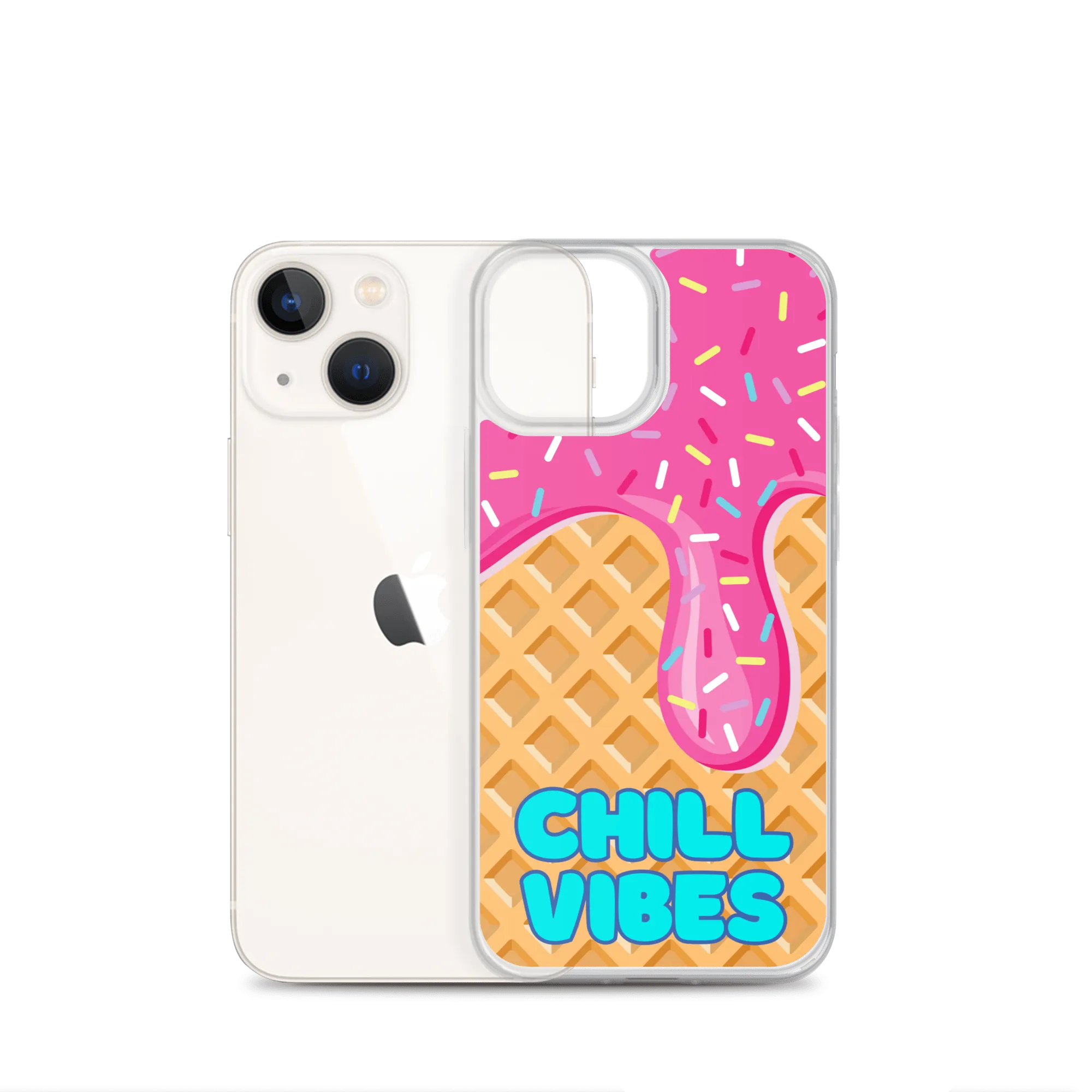 "Chill Vibes" Waffle Cone Phone Case (iPhone 7/7 Plus/8/8 Plus/X/XS/XS Max/XR/11/11 Pro/11 Pro Max/SE/12 mini/12/12 Pro/12 Pro Max/13 mini/13/13 Pro/13 Pro Max/14/14 Plus/14 Pro/14 Pro Max)