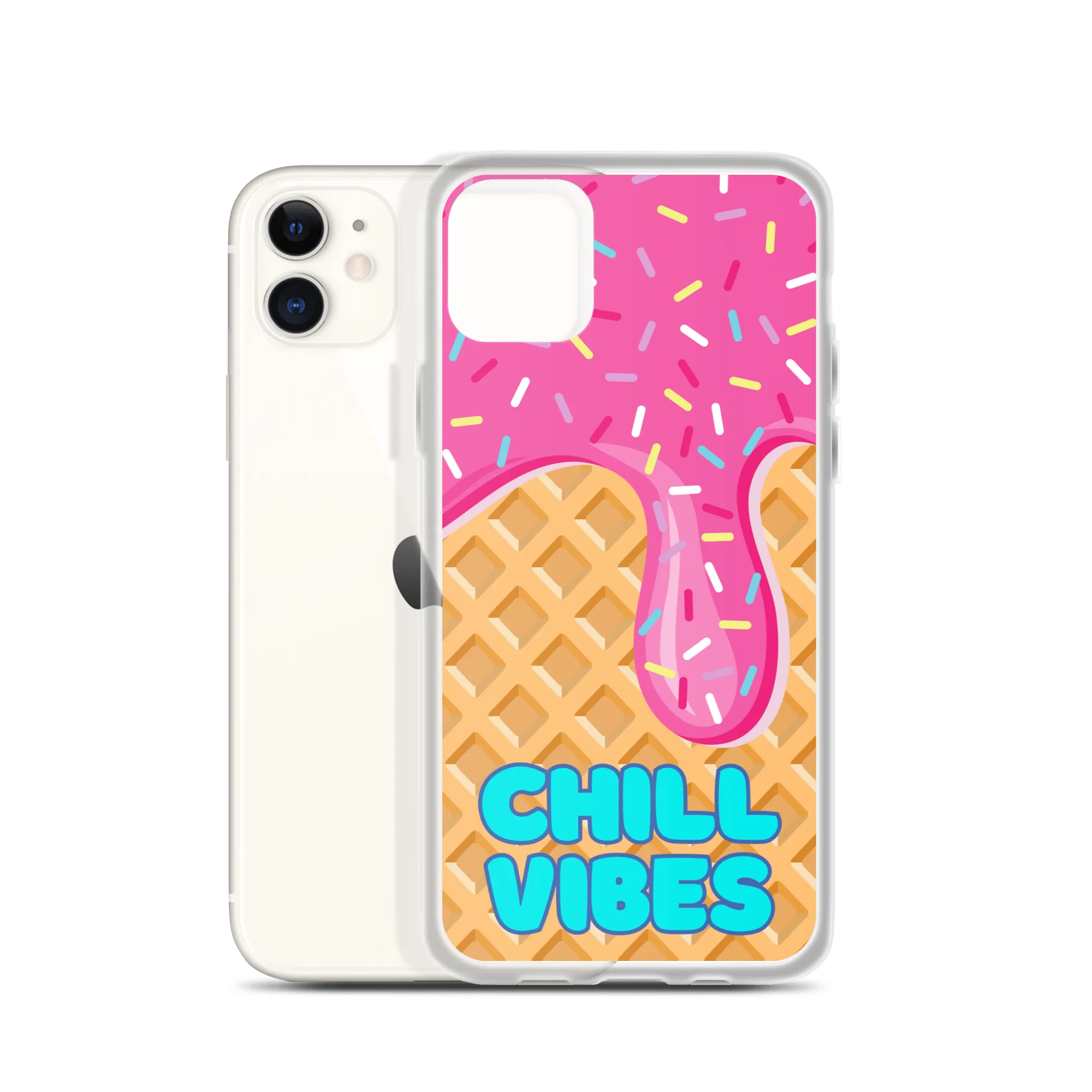 "Chill Vibes" Waffle Cone Phone Case (iPhone 7/7 Plus/8/8 Plus/X/XS/XS Max/XR/11/11 Pro/11 Pro Max/SE/12 mini/12/12 Pro/12 Pro Max/13 mini/13/13 Pro/13 Pro Max/14/14 Plus/14 Pro/14 Pro Max)