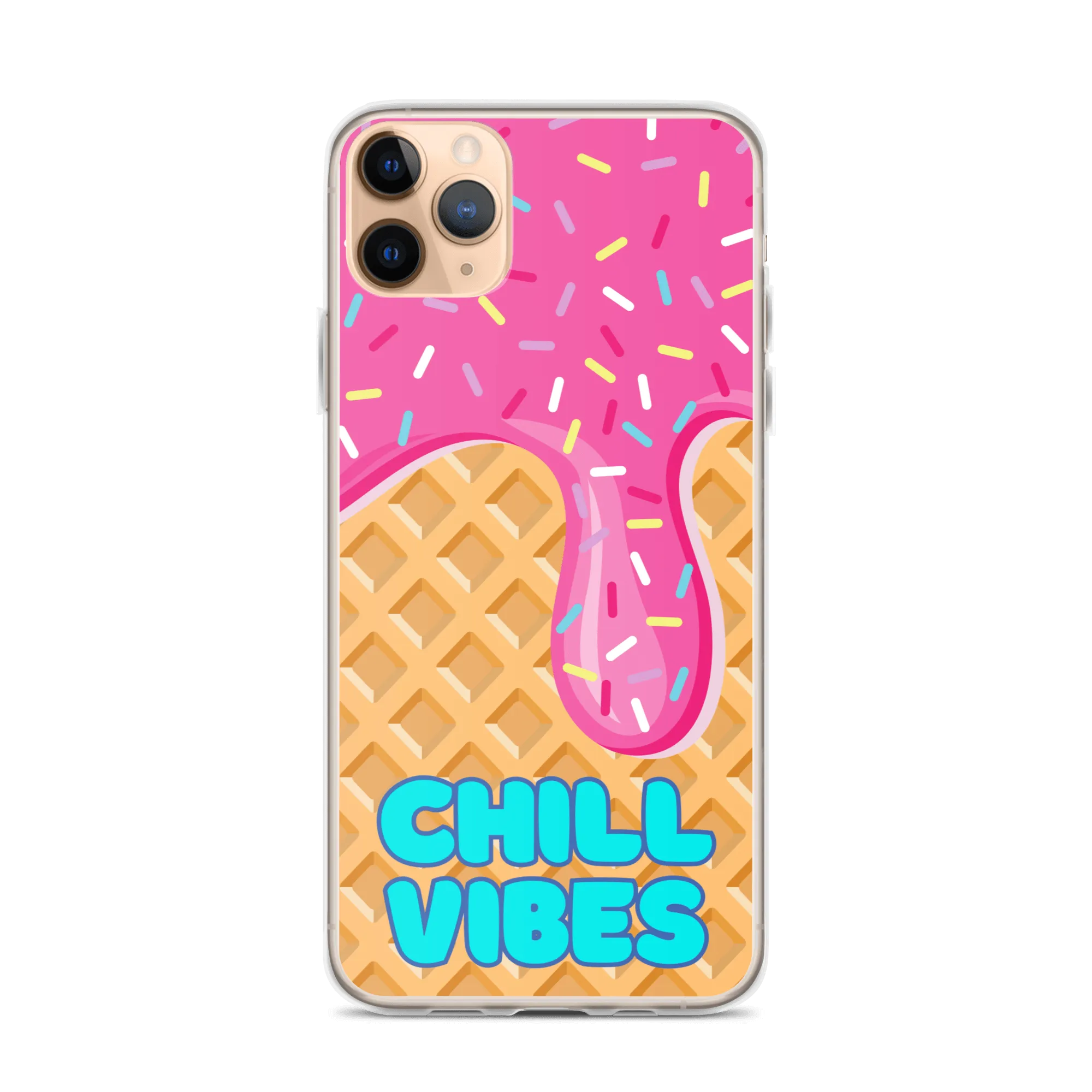 "Chill Vibes" Waffle Cone Phone Case (iPhone 7/7 Plus/8/8 Plus/X/XS/XS Max/XR/11/11 Pro/11 Pro Max/SE/12 mini/12/12 Pro/12 Pro Max/13 mini/13/13 Pro/13 Pro Max/14/14 Plus/14 Pro/14 Pro Max)